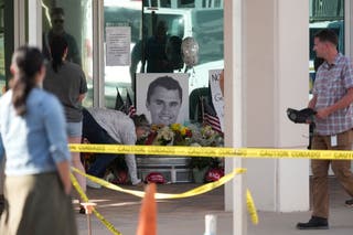 Tributes left at the scene for Charlie Kirk